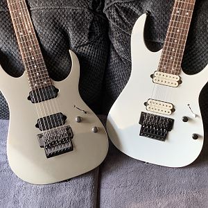 2000 Ibanez RG7620GN and 1998 (F97) RG7620BK (Arctic White)